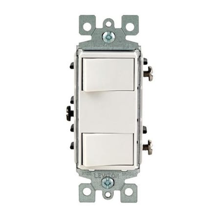 Final Fixture 01754-0WS Leviton White Double Combination Switch - White FI3310038